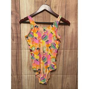 Gossip Girl size 16 NWT One piece swimsuit orange yellow pink fruit